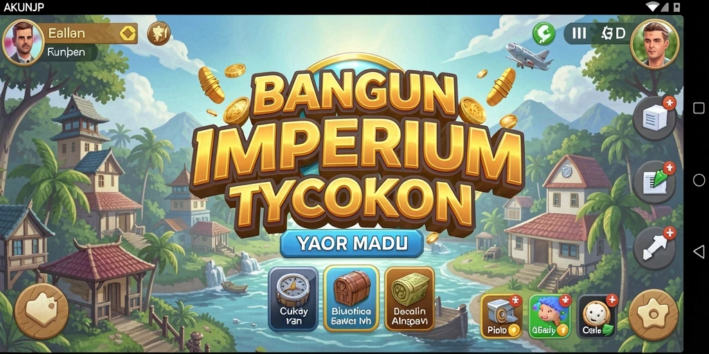 Tampilan gameplay yang menarik dari AKUNJP saat membangun bisnis.