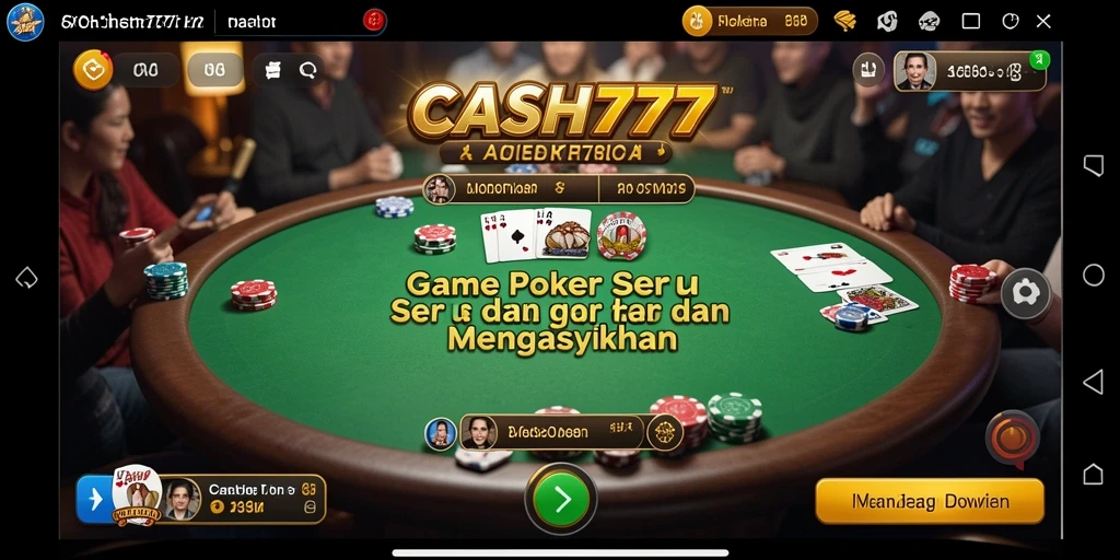 Screenshot CASH777 menunjukkan gameplay poker yang mendebarkan.