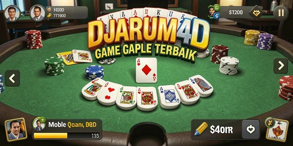 Tampilan gameplay seru dalam aplikasi Gaple DJARUM4D.