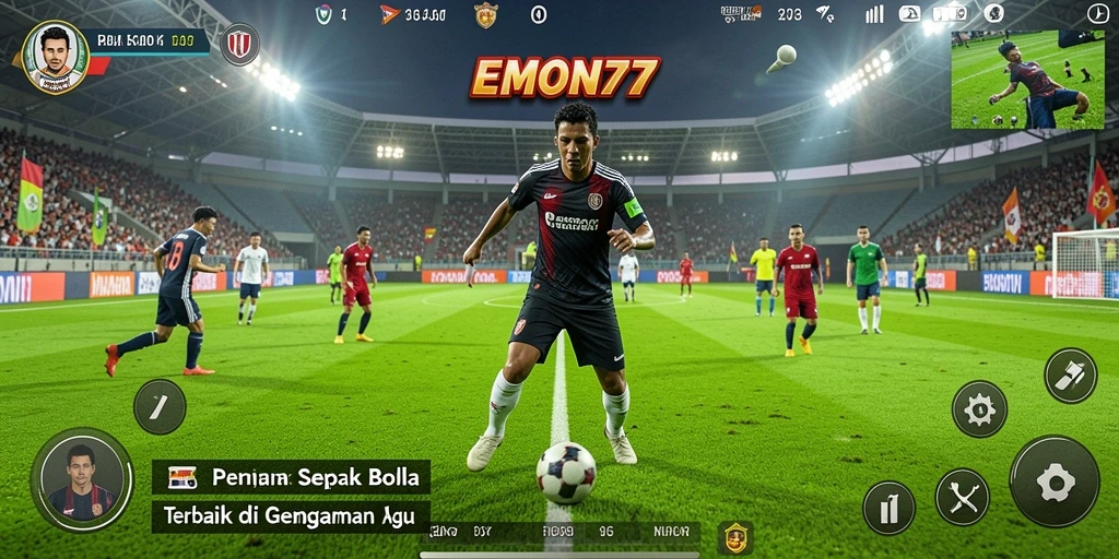 Tampilan gameplay EMON77 yang mendebarkan dalam pertandingan sepak bola.
