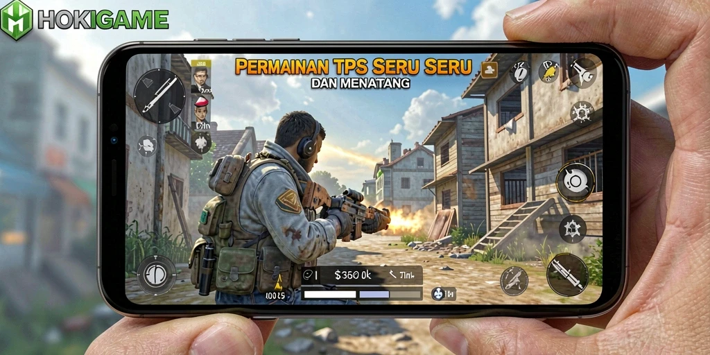 Tampilan HOKIGAME menampilkan aksi pertempuran yang mendebarkan.