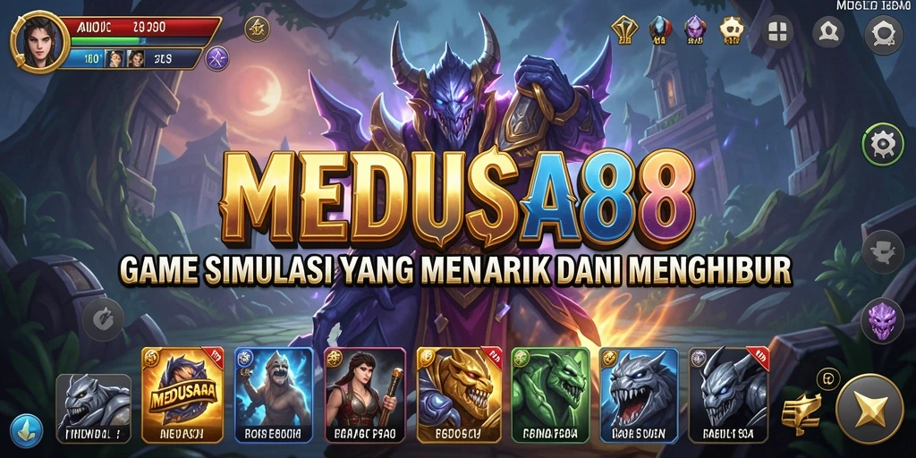 Tampilan dinamis gameplay MEDUSA88 yang seru.