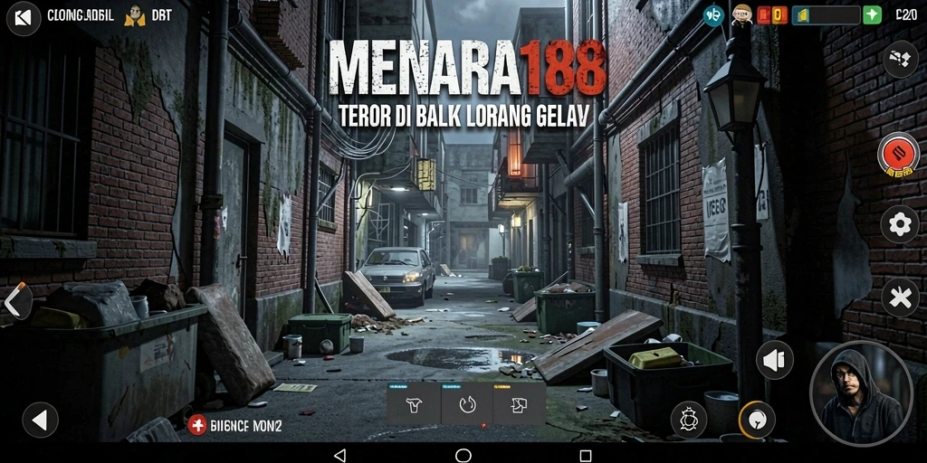 Tampilan gameplay MENARA188 yang mencekam dan seram.