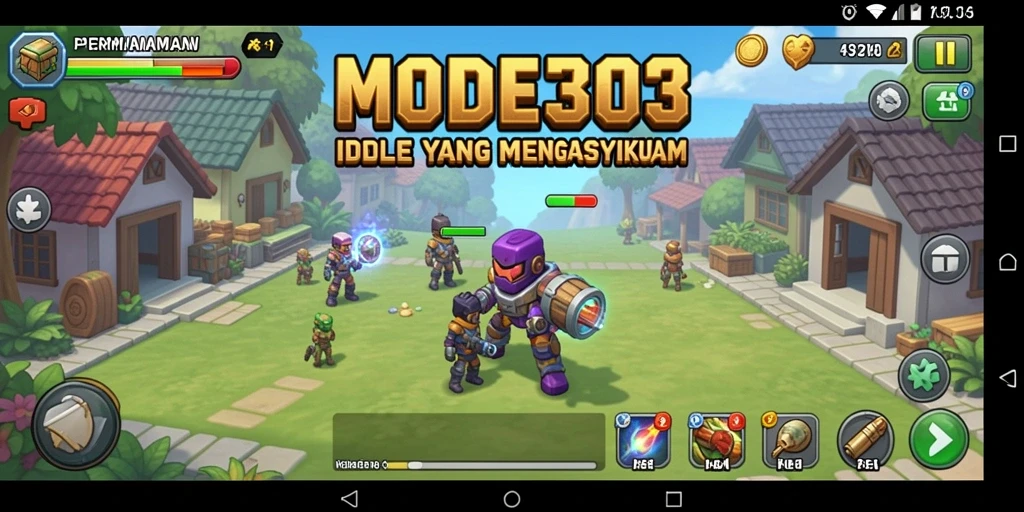 Tampilan gameplay yang memikat dan penuh warna di MODE303.