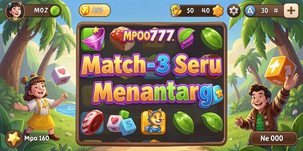 Tampilan gameplay seru dari MPO777 dengan tantangan Match-3.