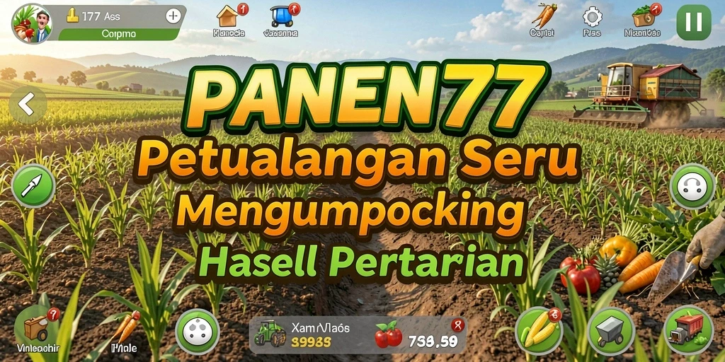 Tampilan gameplay seru dalam PANEN77 dengan petualangan bertani.