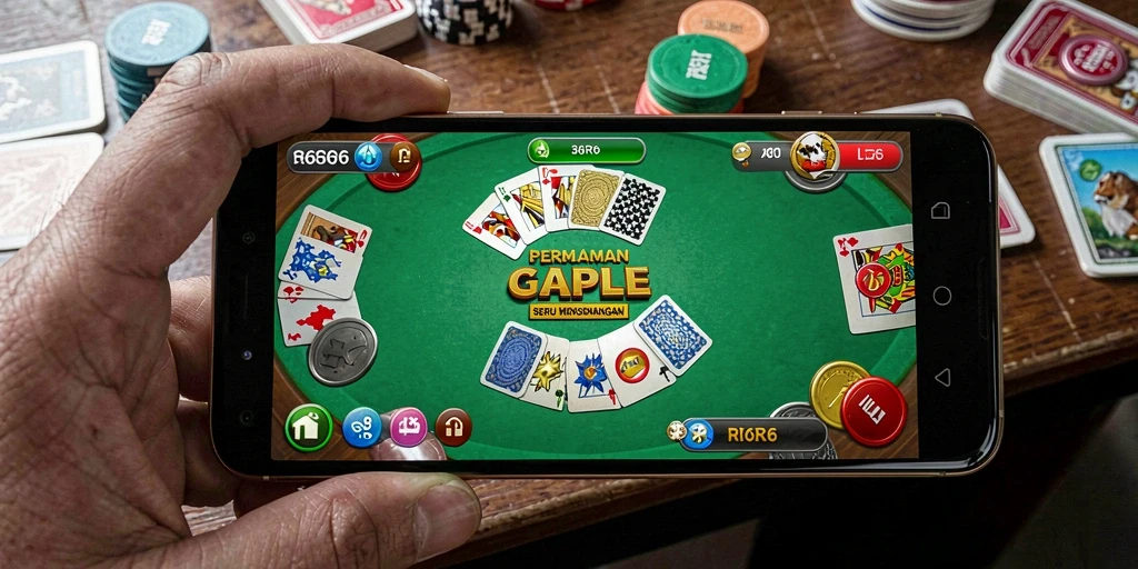 Screenshot R6R6 yang menampilkan gameplay Gaple yang seru.