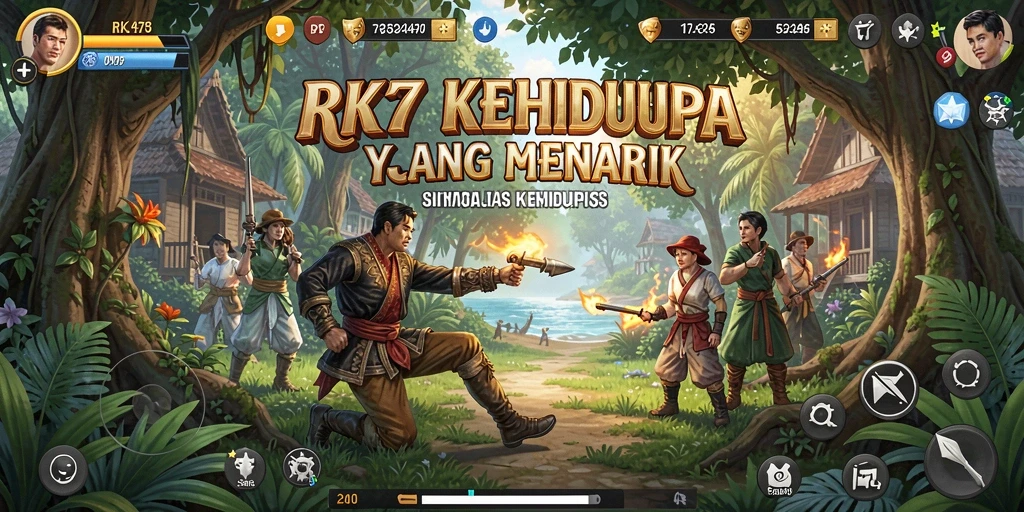 Screenshot gameplay RK77 menampilkan interaksi karakter dalam simulasi kehidupan.