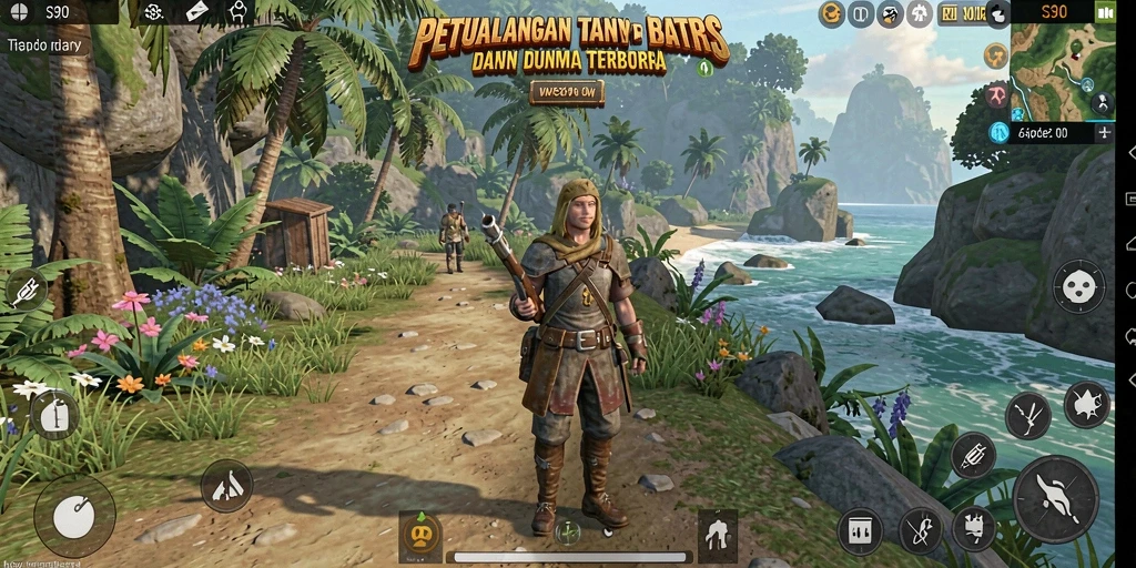 Screenshot utama menampilkan aksi seru dalam dunia terbuka S80.