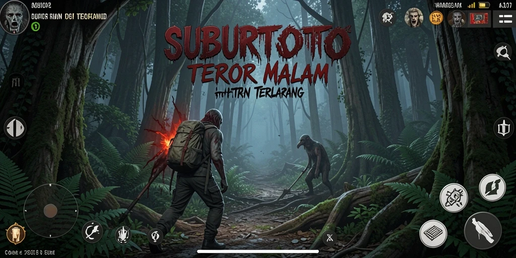 Tampilan gameplay menegangkan dari SUBURTOTO yang penuh kegelapan.
