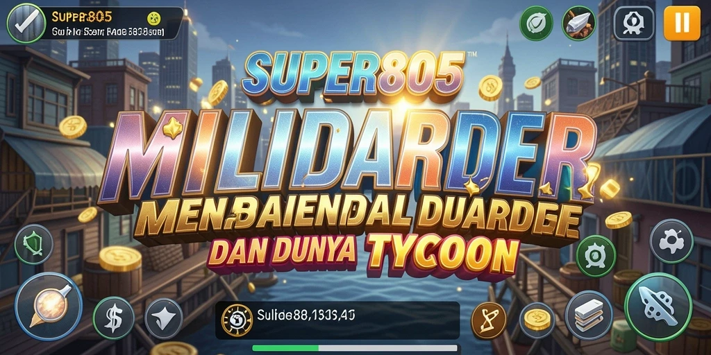 Gambaran gameplay SUPER805 menunjukkan aktivitas membangun bisnis yang mendebarkan.