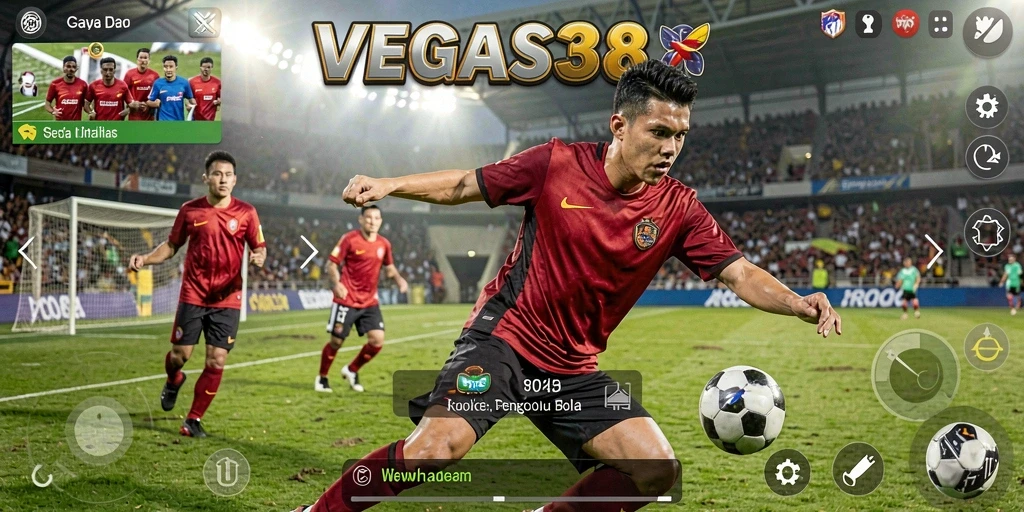 Tangkapan layar gameplay <strong>VEGAS338</strong> yang menampilkan aksi pertandingan sepak bola.