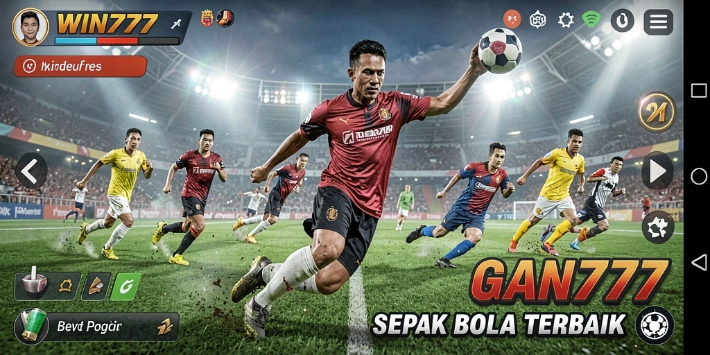 Tangkapan layar WIN777 yang menampilkan pertandingan sepak bola yang seru dan menegangkan.